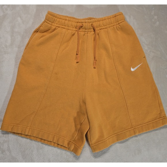 Nike Pants - Nike Fleece Sweat Shorts XS Orange Swoosh Cotton Blend Athletic Lounge Casual